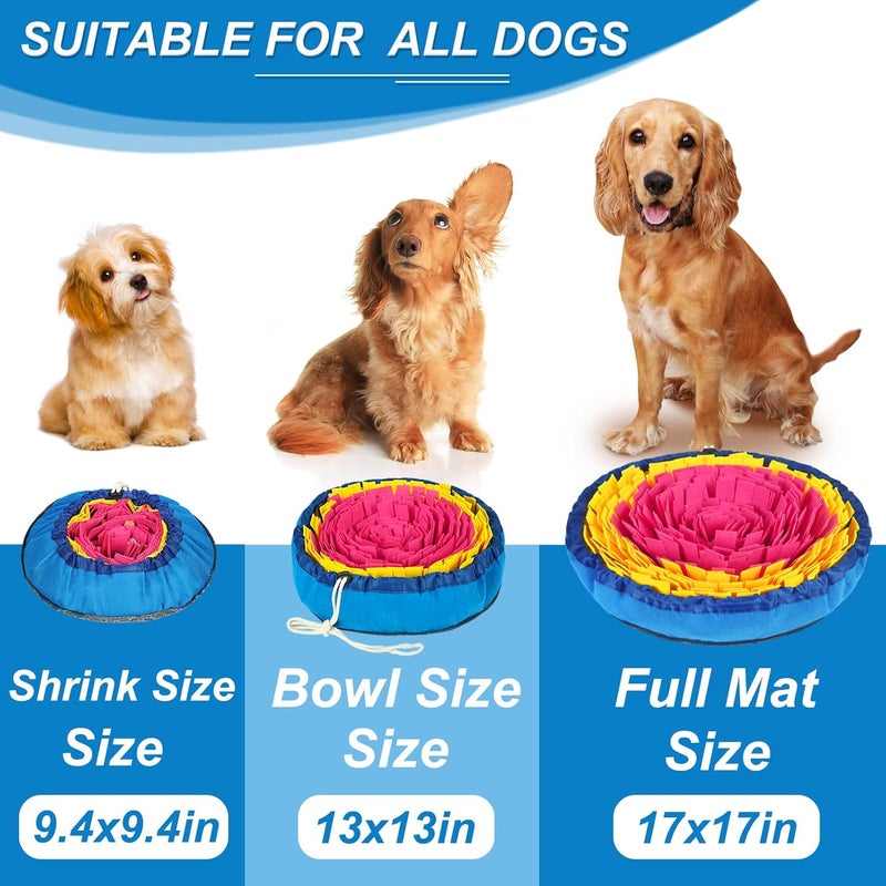 Vivifying Snuffle Mat for Dogs, Interactive Dog Enrichment Toys for Boredom and Mental Stimulation, Adjustable Sniff Mat for Slow Eating and Keep Busy (Red & Yellow) - Image 3